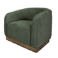 Ino Accent Chair Olive Green Polyester Foam Cushions Solid Wood Platform By Casagear Home BM320776