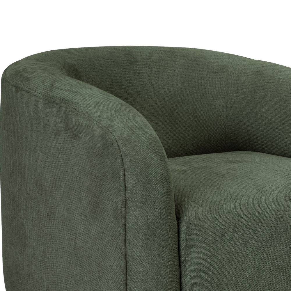 Ino Accent Chair Olive Green Polyester Foam Cushions Solid Wood Platform By Casagear Home BM320776