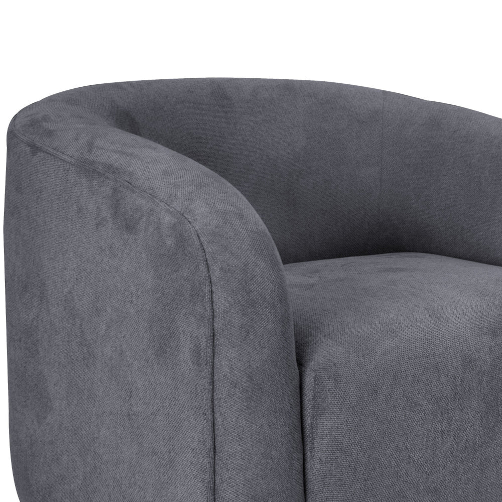 Ino Accent Chair Dark Gray Polyester Foam Cushions Solid Wood Platform By Casagear Home BM320777