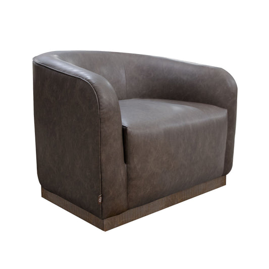 Ino Accent Chair, Chocolate Brown Fabric, Foam, Solid Pine Wood Platform By Casagear Home