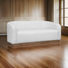 Ino Loveseat Ivory Polyester Foam Cushions Solid Pine Wood Base 66 Inch By Casagear Home BM320782