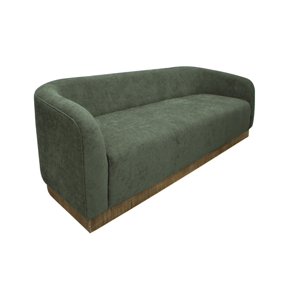 Ino Loveseat, Olive Green Polyester, Foam Cushions, Solid Wood, 66 Inch By Casagear Home