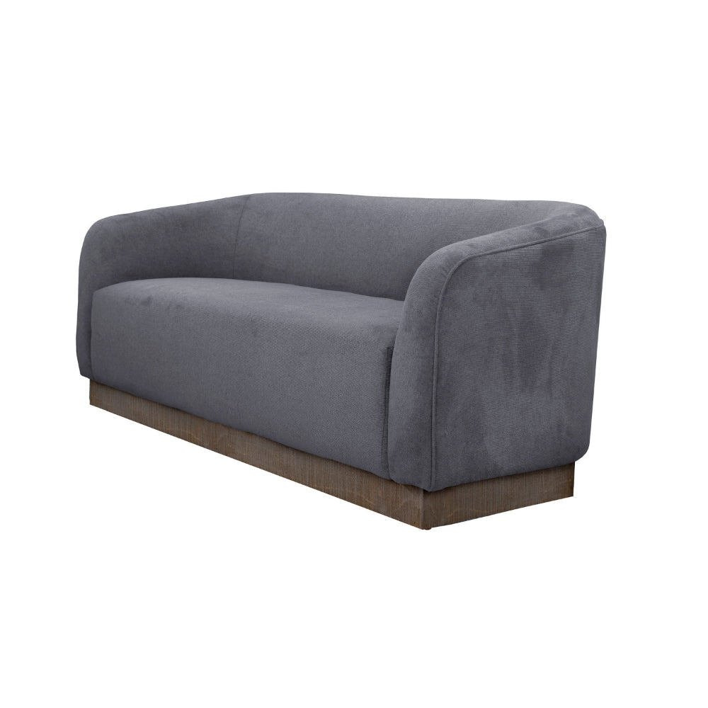 Ino Loveseat Dark Gray Polyester Foam Cushions Solid Wood Base 66 Inch By Casagear Home BM320784