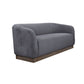 Ino Loveseat, Dark Gray Polyester, Foam Cushions, Solid Wood Base, 66 Inch By Casagear Home