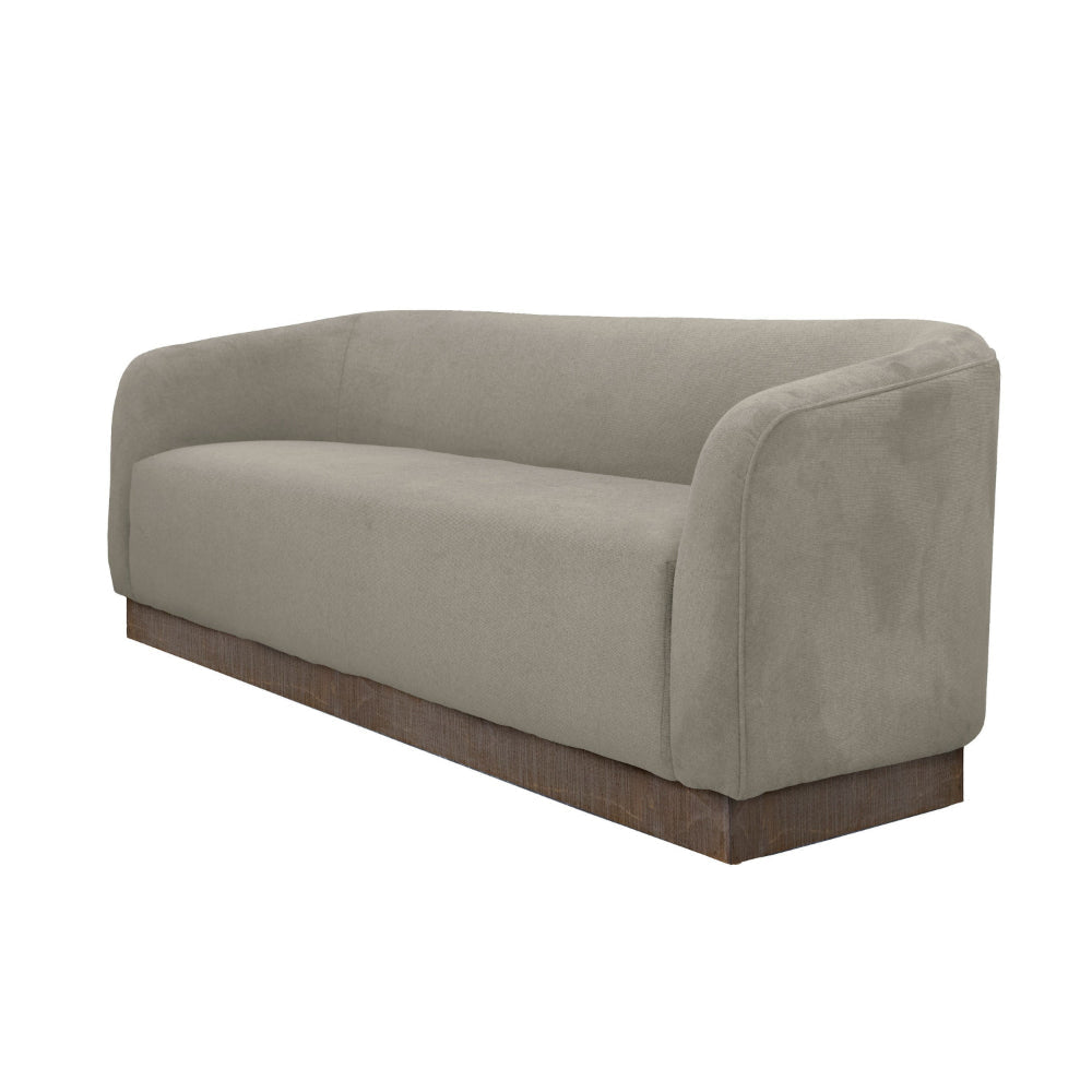 Ino Loveseat Almond Gray Polyester Foam Cushions Solid Wood 66 Inch By Casagear Home BM320785