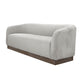 Ino Loveseat Beige Polyester Foam Cushions Solid Pine Wood Base 66 Inch By Casagear Home BM320786