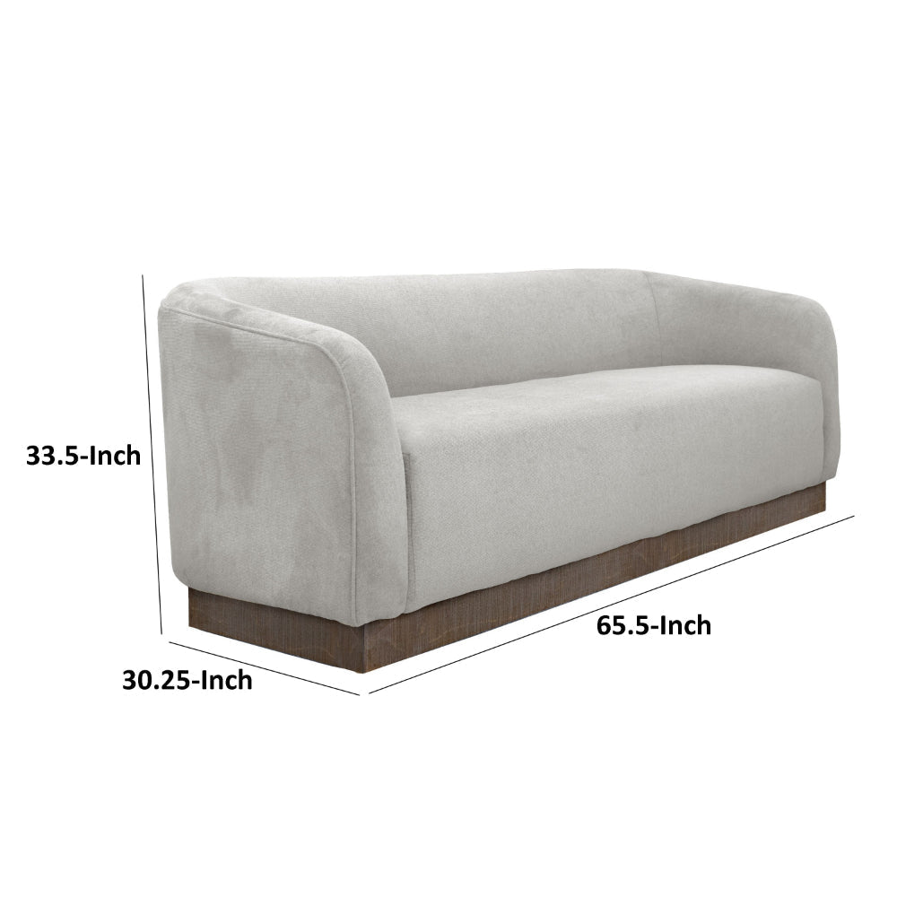 Ino Loveseat Beige Polyester Foam Cushions Solid Pine Wood Base 66 Inch By Casagear Home BM320786