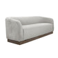 Ino Loveseat, Beige Polyester, Foam Cushions, Solid Pine Wood Base, 66 Inch By Casagear Home