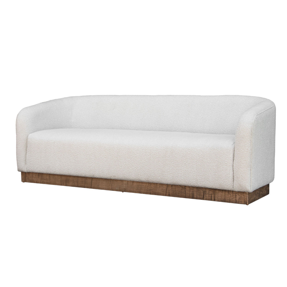 Ino Sofa Ivory Polyester Foam Cushions Solid Pine Wood Base 88 Inch By Casagear Home BM320789