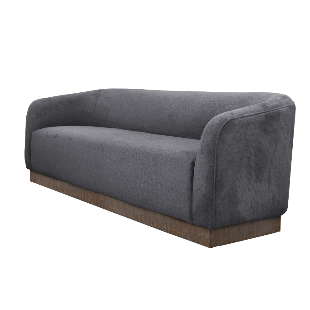 Ino Sofa Dark Gray Polyester Foam Cushions Solid Wood Base 88 Inch By Casagear Home BM320791