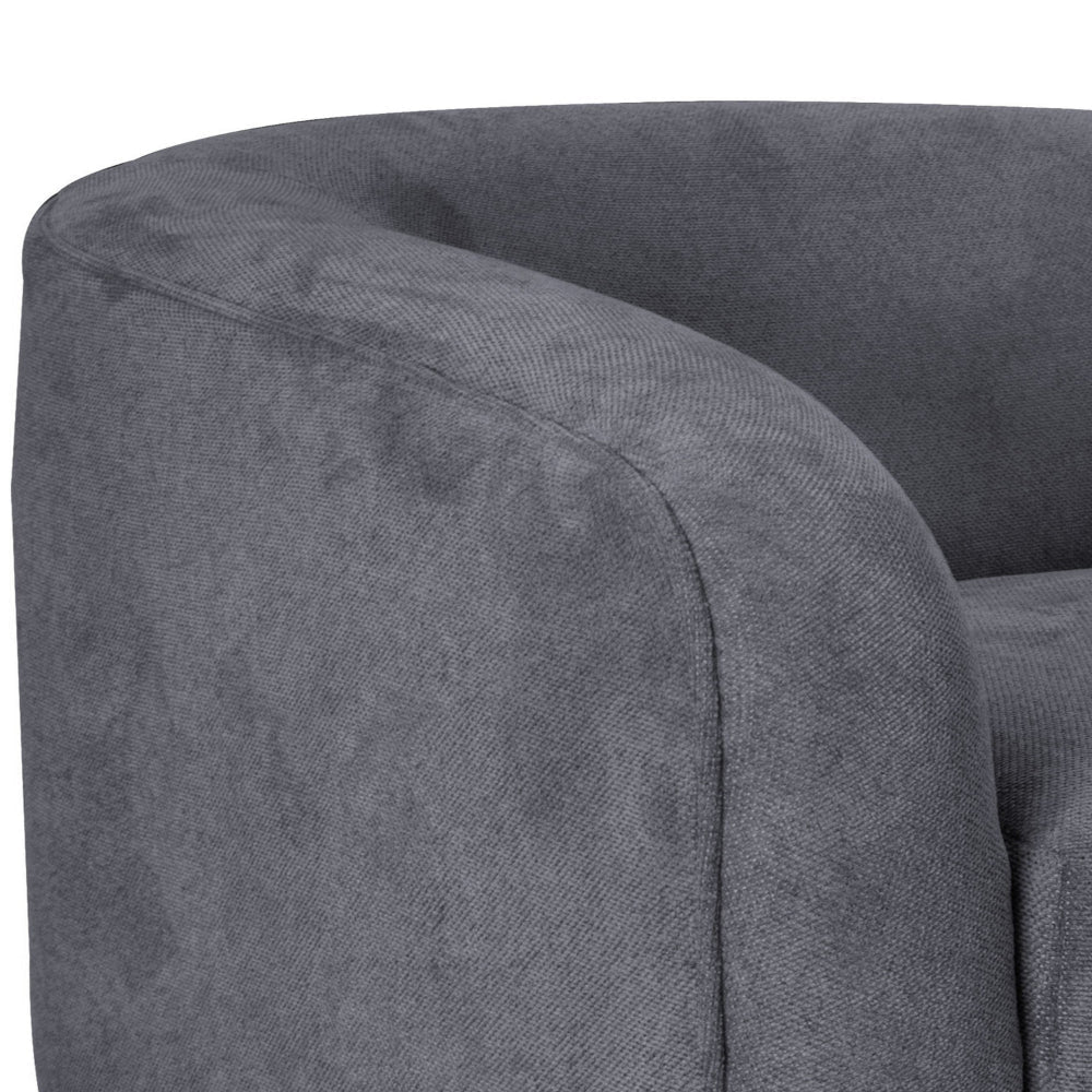 Ino Sofa Dark Gray Polyester Foam Cushions Solid Wood Base 88 Inch By Casagear Home BM320791