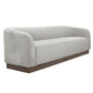 Ino Sofa, Beige Polyester, Foam Cushions, Solid Pine Wood Base, 88 Inch By Casagear Home