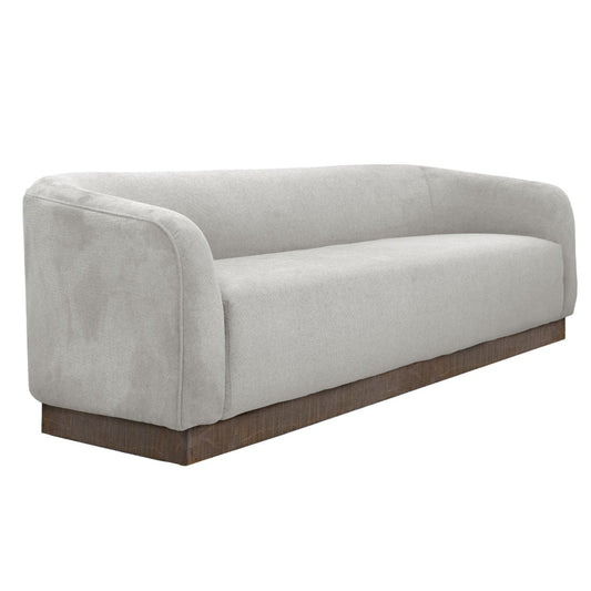 Ino Sofa, Beige Polyester, Foam Cushions, Solid Pine Wood Base, 88 Inch By Casagear Home