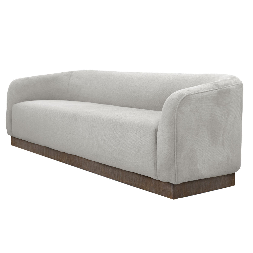 Ino Sofa Beige Polyester Foam Cushions Solid Pine Wood Base 88 Inch By Casagear Home BM320793