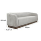 Ino Sofa Beige Polyester Foam Cushions Solid Pine Wood Base 88 Inch By Casagear Home BM320793