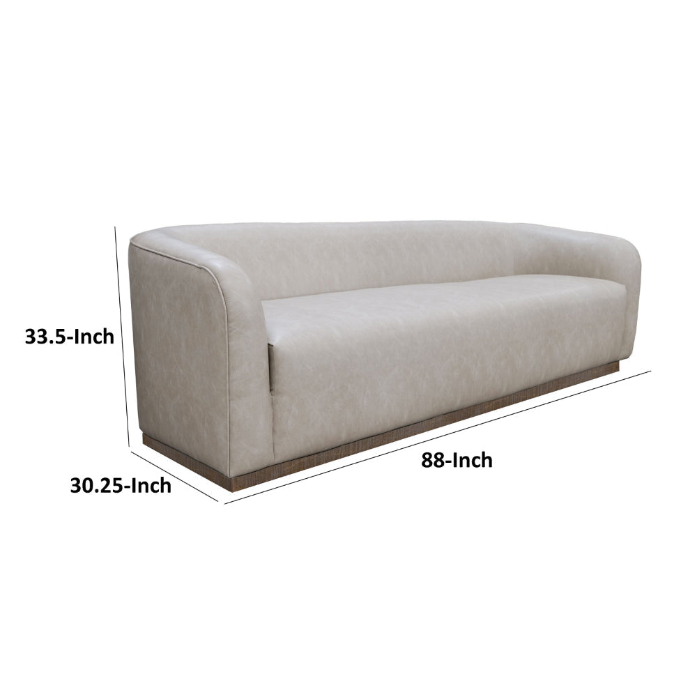 Ino Sofa Gray Polyester Foam Cushions Solid Pine Wood Base 88 Inch By Casagear Home BM320794