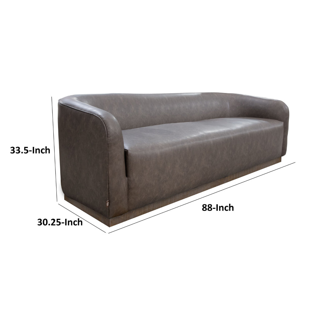 Ino Sofa Chocolate Brown Polyester Foam Cushions Solid Wood 88 Inch By Casagear Home BM320795