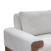 Caisy Accent Chair Ivory Polyester Plush Foam Solid Pine Wood in Caramel By Casagear Home BM320798