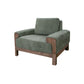 Caisy Accent Chair Olive Green Polyester Foam Cushions Solid Pine Wood By Casagear Home BM320799