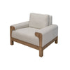 Caisy Accent Chair White Polyester Foam Cushions Brown Solid Pine Wood By Casagear Home BM320800