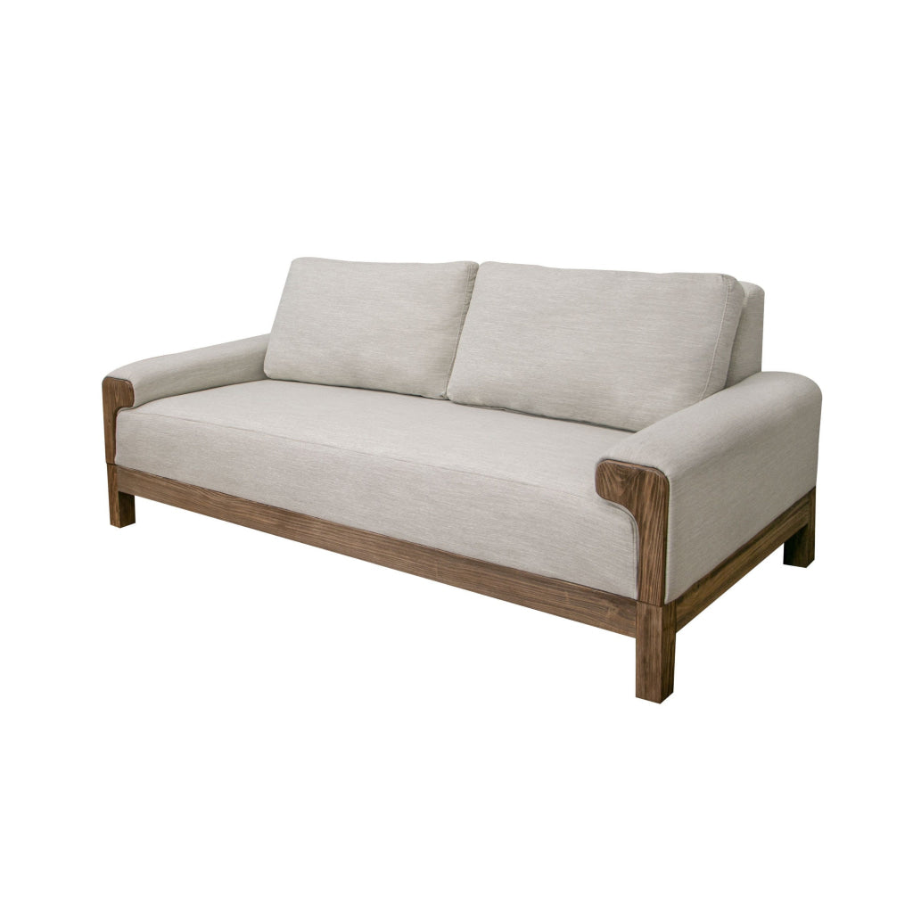 Caisy Loveseat White Polyester Foam Cushions Solid Pine Wood 69 Inch By Casagear Home BM320807