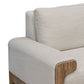 Caisy Loveseat White Polyester Foam Cushions Solid Pine Wood 69 Inch By Casagear Home BM320807