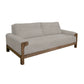 Caisy Sofa, Gray Fabric, Foam Cushions, Solid Wood in Caramel, 93 Inch By Casagear Home