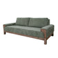 Caisy Sofa Olive Green Polyester Foam Cushions Solid Pine Wood 93 Inch By Casagear Home BM320813