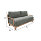 Asic Sofa Olive Green Polyester Camel Brown Solid Pine Wood 69 Inch By Casagear Home BM320817