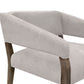 Merry Accent Chair Beige Polyester Plush Foam Brown Solid Pine Wood Legs By Casagear Home BM320826