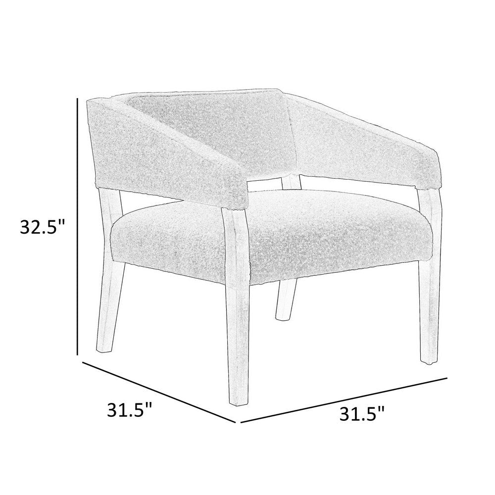 Merry Accent Chair Beige Polyester Plush Foam Brown Solid Pine Wood Legs By Casagear Home BM320826