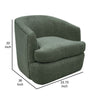 Lessy Swivel Accent Chair Olive Green Polyester Soft Plush Foam Metal By Casagear Home BM320835