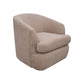 Lessy Swivel Accent Chair, Light Brown Polyester, Soft Plush Foam, Metal By Casagear Home