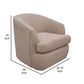 Lessy Swivel Accent Chair Light Brown Polyester Soft Plush Foam Metal By Casagear Home BM320837