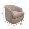 Lessy Swivel Accent Chair Light Brown Polyester Soft Plush Foam Metal By Casagear Home BM320837