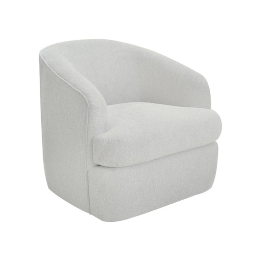 Lessy Swivel Accent Chair, Plush Beige Polyester, Soft Plush Foam, Metal By Casagear Home