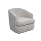 Lessy Swivel Accent Chair, Plush White Polyester, Soft Plush Foam, Metal By Casagear Home