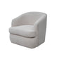 Lessy Swivel Accent Chair Plush White Polyester Soft Plush Foam Metal By Casagear Home BM320839