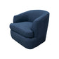 Lessy Swivel Accent Chair Navy Blue Polyester Soft Plush Foam Metal By Casagear Home BM320841