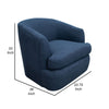 Lessy Swivel Accent Chair Navy Blue Polyester Soft Plush Foam Metal By Casagear Home BM320841