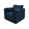 Sian Accent Chair Navy Blue Polyester 1 Throw Pillow Solid Pine Wood By Casagear Home BM320846