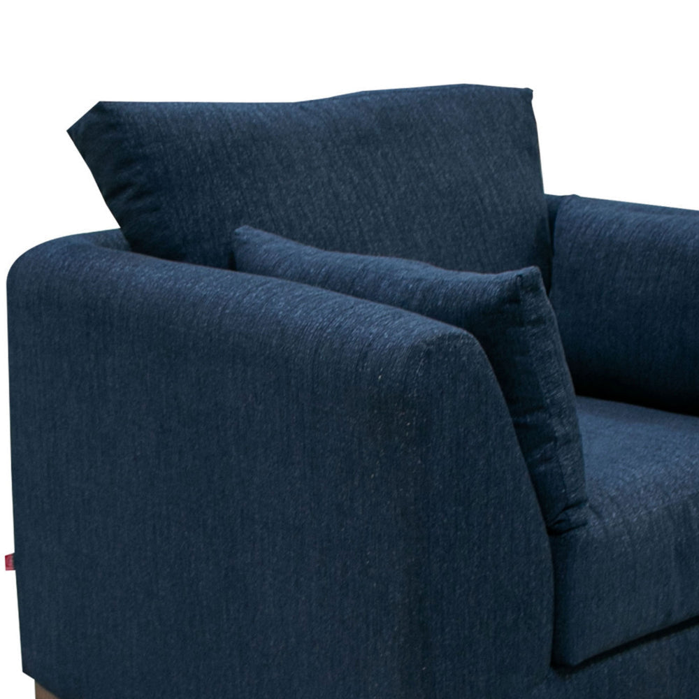 Sian Accent Chair Navy Blue Polyester 1 Throw Pillow Solid Pine Wood By Casagear Home BM320846