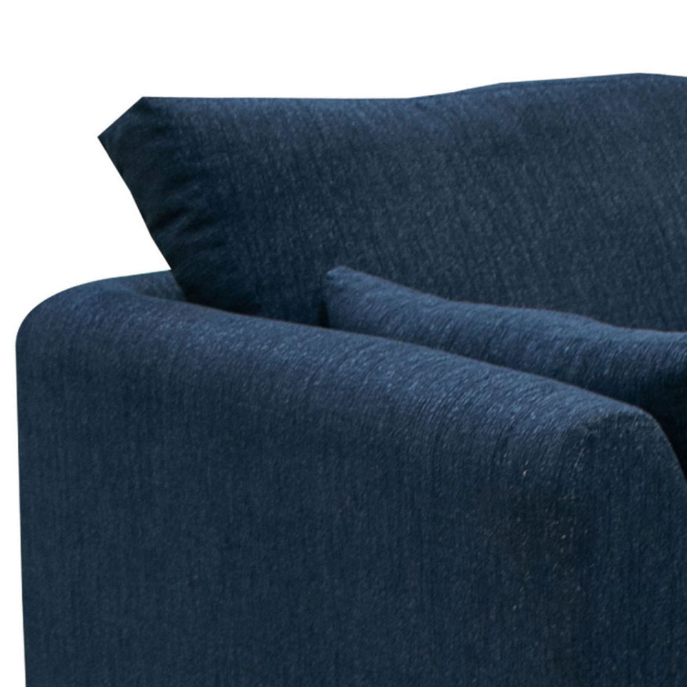 Sian Loveseat Navy Blue Polyester 2 Pillows Solid Pine Wood 69 Inch By Casagear Home BM320850