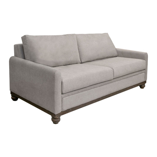 Ata Sofa, Beige Polyester, 2 Pillows, Brown Solid Wood Frame, 86 Inch By Casagear Home