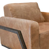 Kelly Accent Chair Cognac Brown Faux Leather 1 Throw Pillow Solid Wood By Casagear Home BM320870