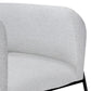 Mika Accent Chair Ivory Polyester Soft Plush Foam Black Metal Frame By Casagear Home BM320882