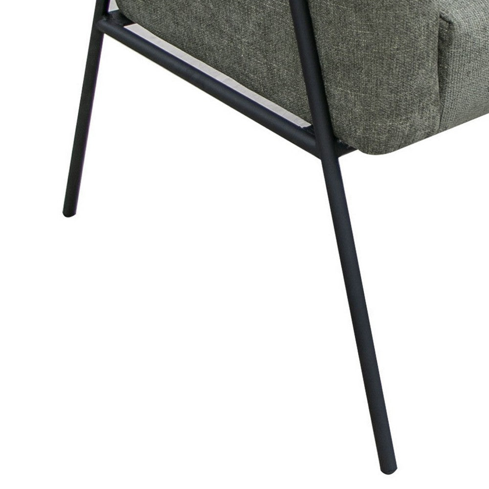 Mika Accent Chair Olive Green Polyester Soft Plush Foam Black Metal By Casagear Home BM320883