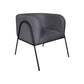 Mika Accent Chair, Iron Gray Polyester, Soft Plush Foam, Black Metal Frame By Casagear Home