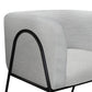 Mika Accent Chair White Polyester Soft Plush Foam Black Metal Frame By Casagear Home BM320885