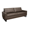 Berry Sofa, Chocolate Brown Faux Leather, Foam, Solid Pine Wood, 89 Inch By Casagear Home